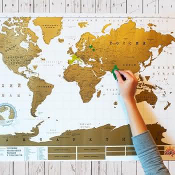 Truemap Original - большая скретч карта путешествий Truemap Original - большая скретч карта путешествий