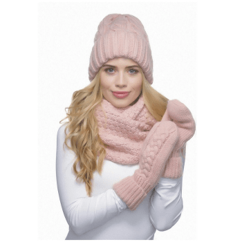 Женская вязаная шапка с флисом 